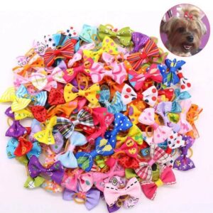 Fashionable Puppy/ Dogs Hair Bows with Rubber Band (pack of 10)